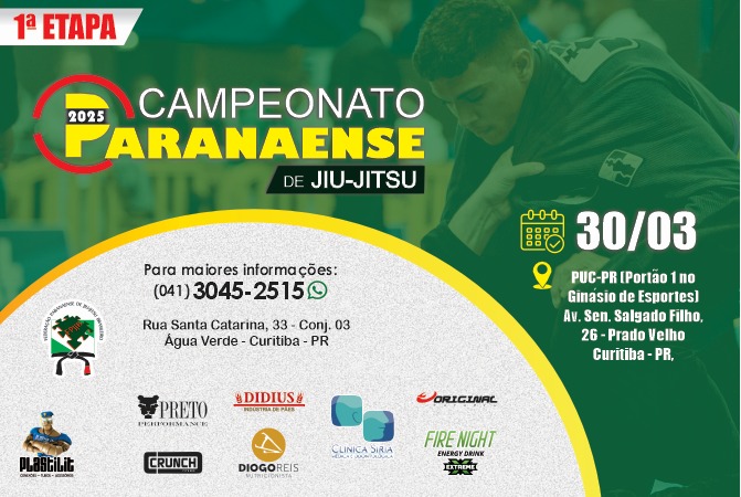 1° etapa do campeonato Paranaense de Jiu Jitsu Brasileiro 2025 - Pré Mirim a Master 4