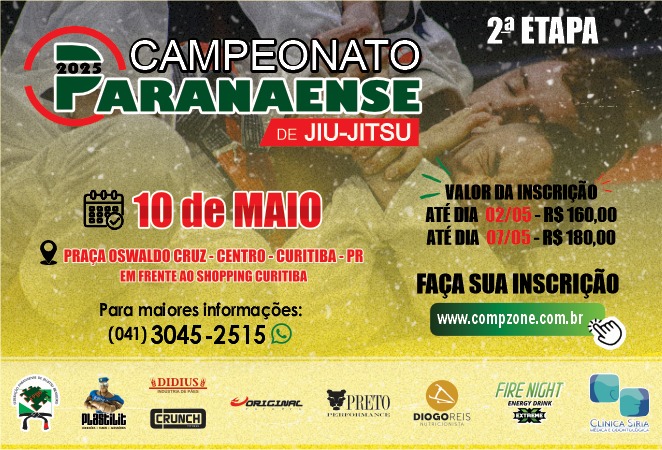2° etapa do campeonato Paranaense de Jiu Jitsu Brasileiro 2025 - Pré Mirim a Master 